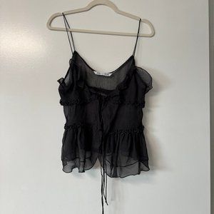 String-tie ruffle